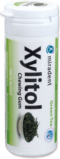 Miradent 30 Chewing Gum Xylitol Thé Vert Sans Sucre | Dentifrice - Hygiène dentaire