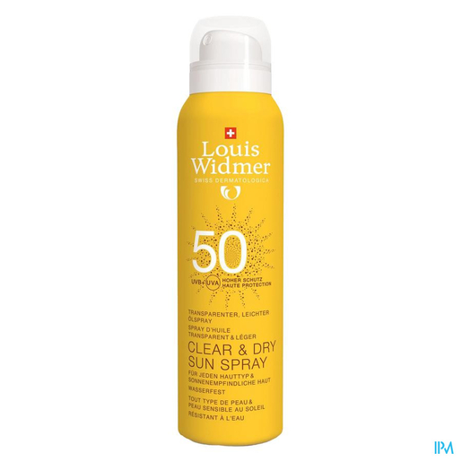 Widmer Clear &amp; Dry Sun Spray Sans Parfum IP50 200ml | Crèmes solaires