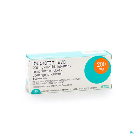Ibuprofen Teva 200mg 30 Comprimés Enrobés | Règles douloureuses