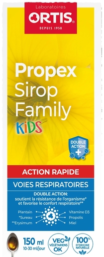 Ortis Propex Sirop Apaisant Voies Respiratoires Family Kids 150ml | Respiration - Nez