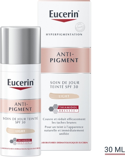 Eucerin Anti-Pigment Soin de Jour Teinté SPF 30 Light Hyperpigmentation avec pompe 50ml | Antirides - Anti-âge