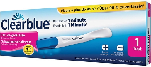 Clearblue Test de Grossesse Détection Rapide 1 Test | Tests de grossesse 