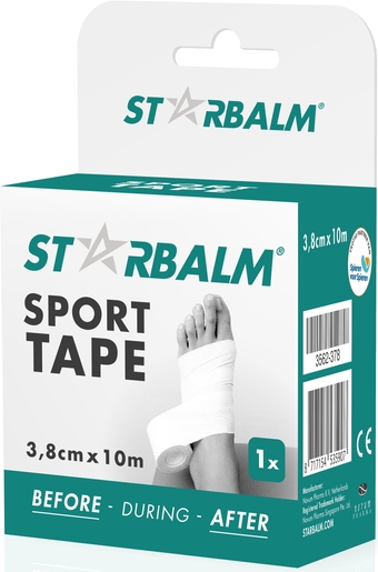 Star Balm Sport Tape 3,8cm X 10m Blanc | Pansements - Sparadraps - Bandes