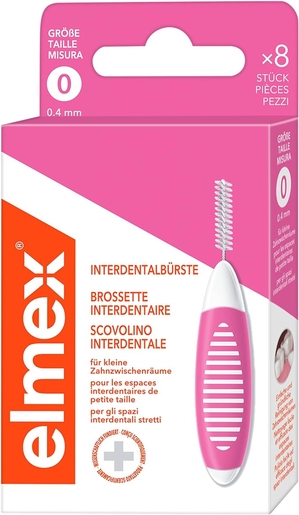 Elmex Interdental Brush Taille 0 8 Pièces | Fil dentaire - Brossette interdentaire