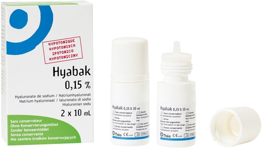 Hyabak 0,15% Duopack 2 Flacons x10ml | Sécheresse oculaire