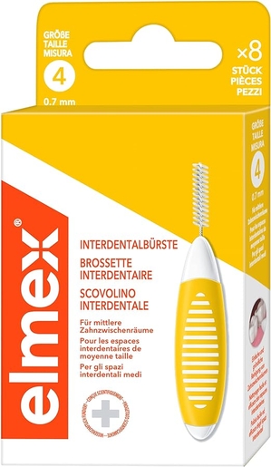 Elmex Interdental Brush Taille 4 8 Pièces | Fil dentaire - Brossette interdentaire