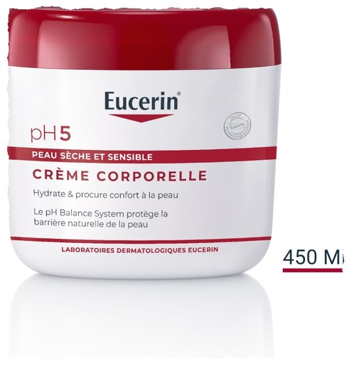 Eucerin pH5 Crème Corporelle Peau Sèche et Sensible Pot 450ml | Hydratation - Nutrition