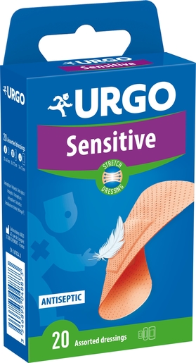 URGO Sensitive Stretch 20 Pansements Assortis | Pansements - Sparadraps - Bandes