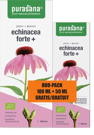 Purasana Duo Echinacea Forte + 100ml (50ml gratuit) | Défenses naturelles - Immunité