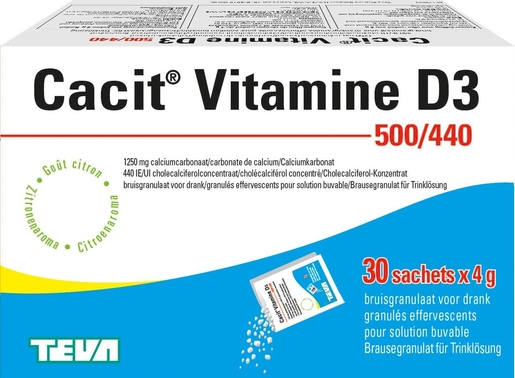 Cacit Vitamine D3 500/440 30 Sachets | Calcium - Vitamines D