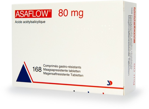 Asaflow 80mg 168 Comprimés Gastro-Résistants | Circulation générale - Fluidité du sang