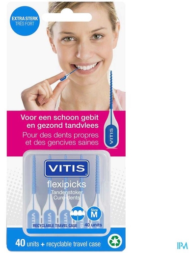 Vitis Flexipicks 40 Pièces | Hygiène bucco-dentaire