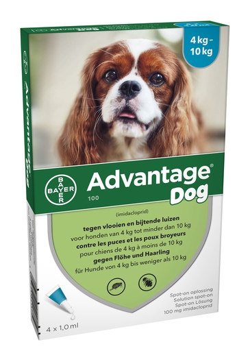 Advantage 100 Chiens 4&lt;10kg 4x1,0ml | Médicaments pour chien