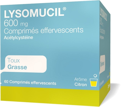 Lysomucil 600mg 60 Comprimés Effervescents | Toux grasse