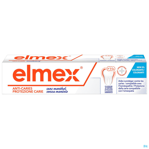 Elmex Dentifrice Sans Menthol 75ml (Nouvelle Formule) | Dentifrice - Hygiène dentaire