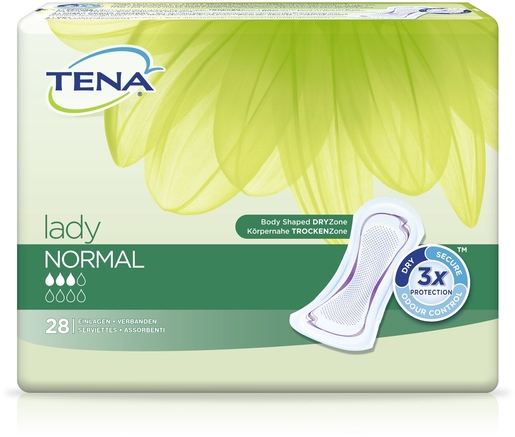 Tena Lady Normal 28 Serviettes Absorbantes | Protections Anatomiques