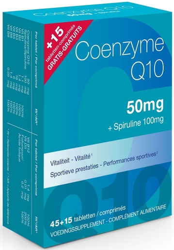 Coenzyme Q10 50mg 45 comprimés (+ 15 comprimés gratuits) | Performance