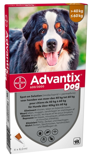 Advantix Dog Spot-on Sol Chien 40-60kg Pipet 4x6ml | Médicaments pour chien