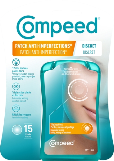 Compeed Anti-Imperfections Patch Discret 15 Patchs | Pansements - Sparadraps - Bandes