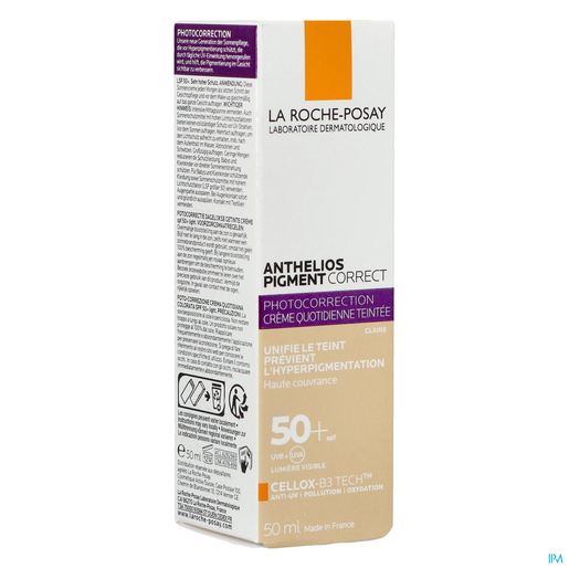 La Roche-Posay Anthelios Pigmentation Crème Teintée Light IP50+ 50ml | Crèmes solaires