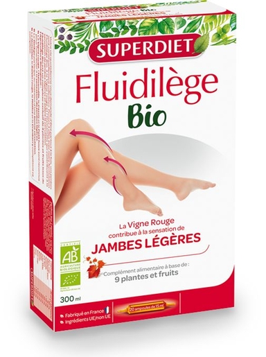 SuperDiet Fluidilège Bio 20 Ampoules x 15ml | Circulation