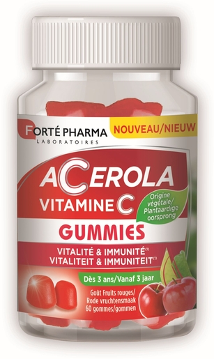 Acérola Gummies Vitamine C 60 Gommes | Défenses naturelles - Immunité
