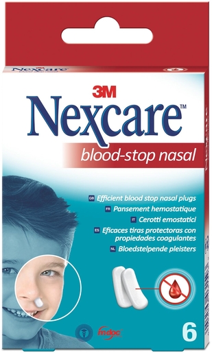 Nexcare 3M BloodStop 6 Pansements Hémostatiques (Tampon Nasal) | Pansements - Sparadraps - Bandes