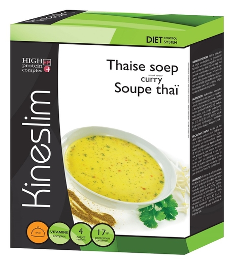 Kineslim Soupe Thai Curry Poudre 4x25g | Régimes protéinés