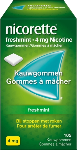 Nicorette Freshmint 4mg De Nicotine 105 Gommes à Mâcher | Arrêter de fumer