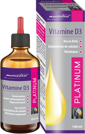 Mannavital Vitamine D3 Platinum Gouttes 100ml | Vitamines D