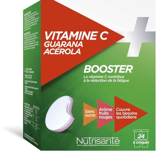 Vitamine C Guarana Acérola 24 Comprimés à Croquer | Forme - Energie