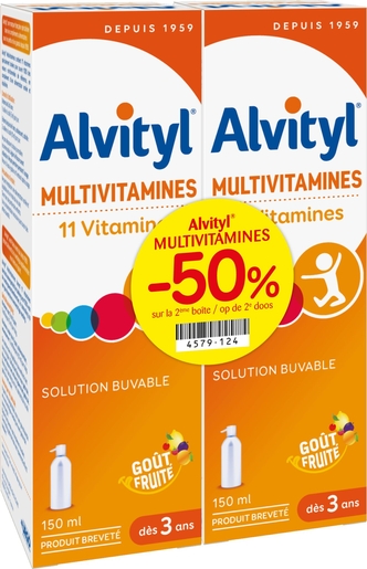 Alvityl Multivitamines Sirop 2x150ml (2ème à -50%) | Multivitamines