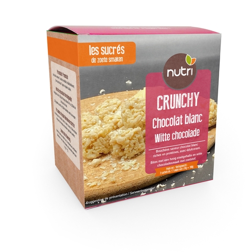 Nutripharm Crunchy Chocolat Blanc 7x24g | Régimes protéinés