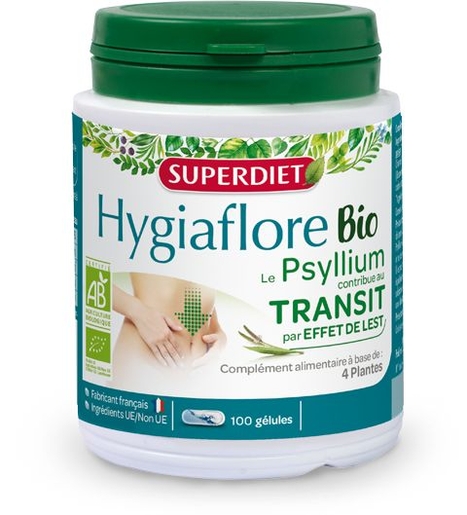 SuperDiet Hygiaflore Psyllium Bio 100 Capsules | Produits Bio