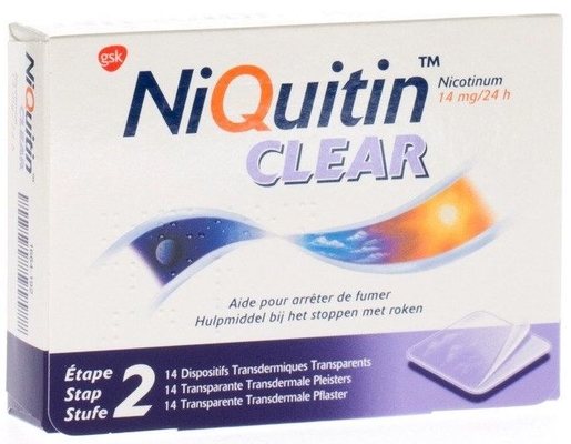 NiQuitin Clear 14mg 14 Patches | Arrêter de fumer