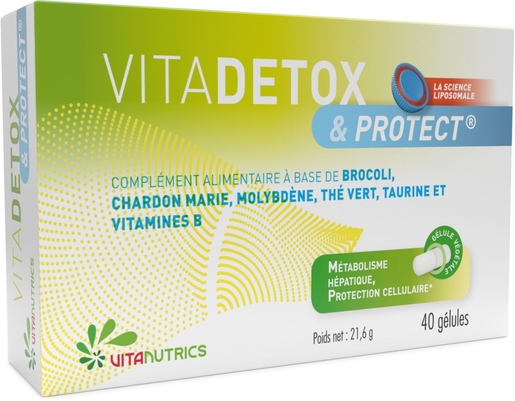 Vitadetox &amp; Protect 40 Gélules | Digestion - Transit
