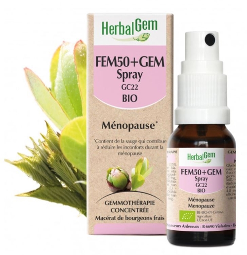 Herbalgem Fem50+ Complexe Ménopause BIO Spray 15ml | Bien-être féminin