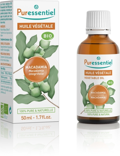 Puressentiel Huile Végétale Macadamia Bio 50ml | Huiles essentielles