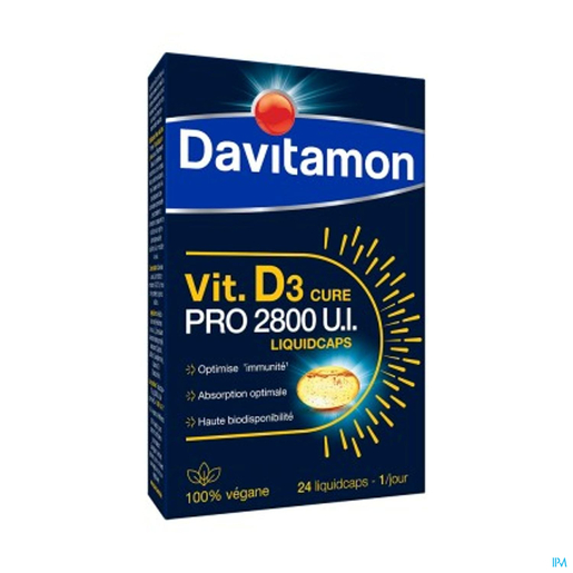 Davitamon Vitamines D3 2800iU 24 Capsules | Calcium - Vitamines D