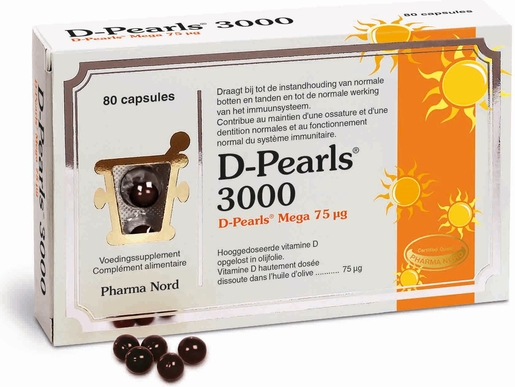 D-Pearls 3000 80 Capsules | Vitamines D