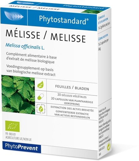 Phytostandard Mélisse 20 Capsules | Détente - Antistress