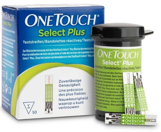 OneTouch Select Plus 50 Bandelettes Réactives | Autotests diagnostiques