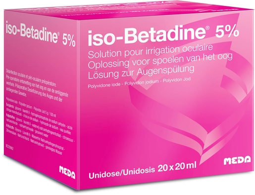 iso-Betadine 5% Solution pour Irrigation Oculaire Unidose 20 x 20ml | Désinfection
