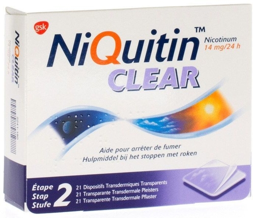 NiQuitin Clear 14mg 21 Patches | Arrêter de fumer
