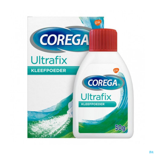 Corega Ultrafix Poudre Adhésive 50g | Soins des prothèses et appareils