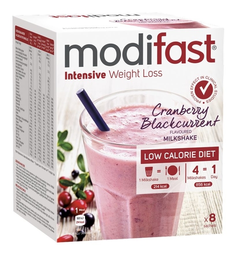 Modifast Intensive Milkshake Cranberry 8x55g | Vos produits minceur au meilleur prix