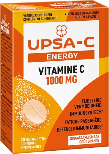 UPSA-C Energy Vitamine C 1000 20 Comprimés Effervescents | Défenses naturelles - Immunité