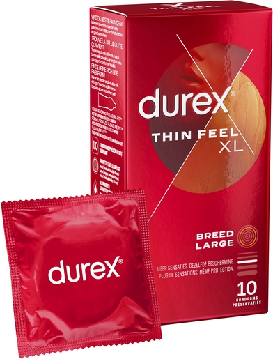 Durex Thin Feel XL Préservatifs 10 | Préservatifs