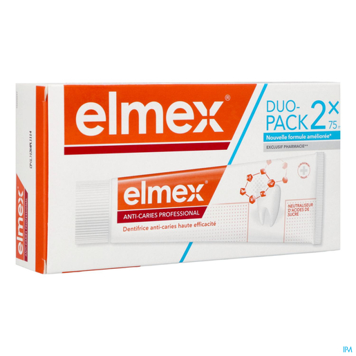 Elmex Dentifrice Anti Caries Professional 2x75ml | Dentifrice - Hygiène dentaire