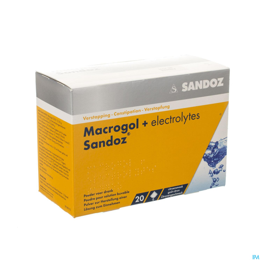 Macrogol + Electrolytes Sandoz 20 Sachets de Poudre | Constipation